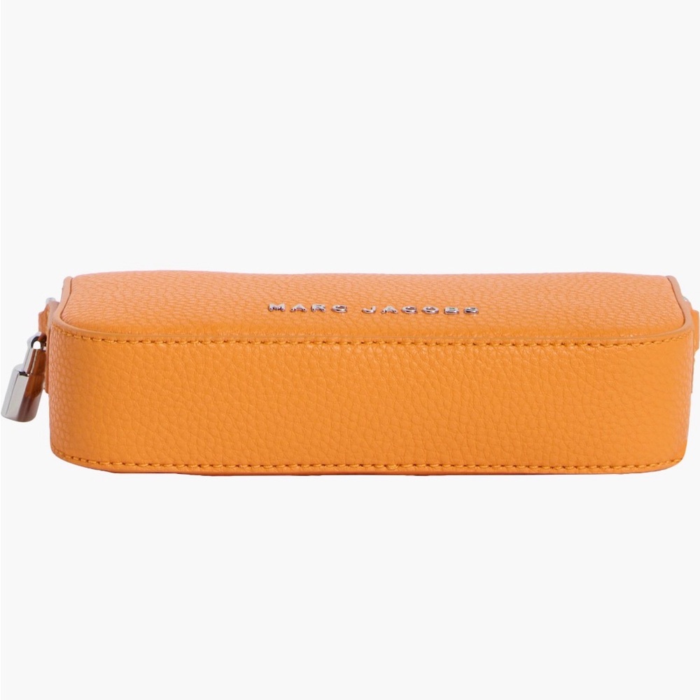 Tangerine Orange Marc Jacobs SLG Convertible Wristlet Zip Top Leather Like New - Picture 5 of 6